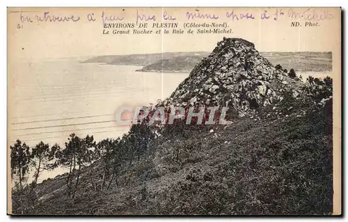 Cartes postales Environs De Plestin Le Grand Rocher et la Baie de Saint Michel