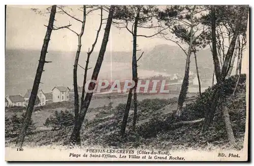 Ansichtskarte AK Plestin Les Greves (Cote du Nord) Plage de Saint Efflam Les Villas et la Grand Rocher