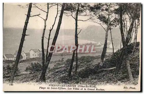 Cartes postales Plestin Les Greves (Cote du Nord) Plage de Saint Efflam Les Villas et la Grand Rocher