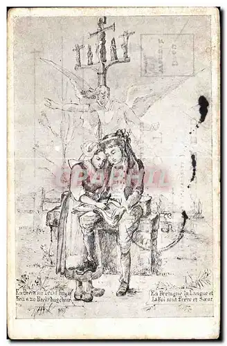 Cartes postales En Bretagne Folklore Costume Coiffe