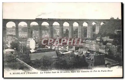 Ansichtskarte AK Morlaix (Finistere) Le Viadue haut de metres ligne des Chemins de Fer de Paris Brest