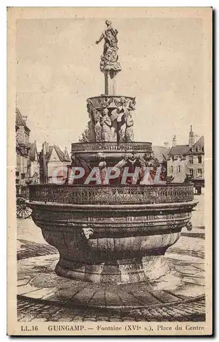 Cartes postales Guingamp Fontaine Place du Centre
