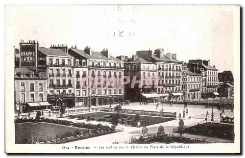 Ansichtskarte AK Rennes Les Jardins sur la Vilaine ou Place de la Republique