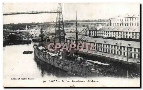 Cartes postales Brest Le Pont Transbordeur et l Arsenal Bateau