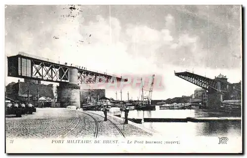 Cartes postales Port Militaire De Brest Le Pont Tournant