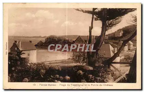 Ansichtskarte AK Perros Guirec Plage de Trestrignel et la Pointe du Chateau