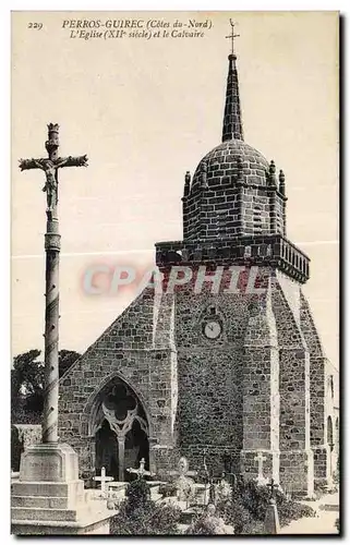 Ansichtskarte AK Perros Guirec L Eglise et la Calvaire