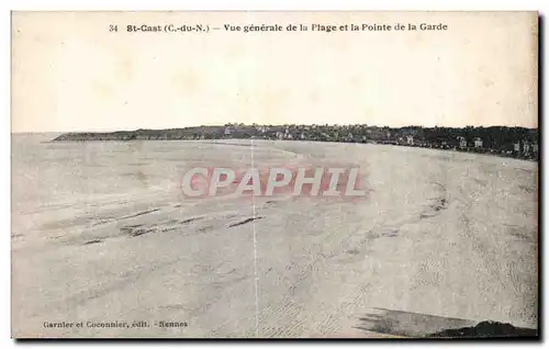 Cartes postales St Cast Vue generale de la Plage et la Pointe de la Garde