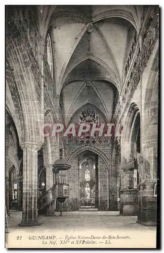 Cartes postales Guingamp Eglise Notre Dame de Bon Secours La nef