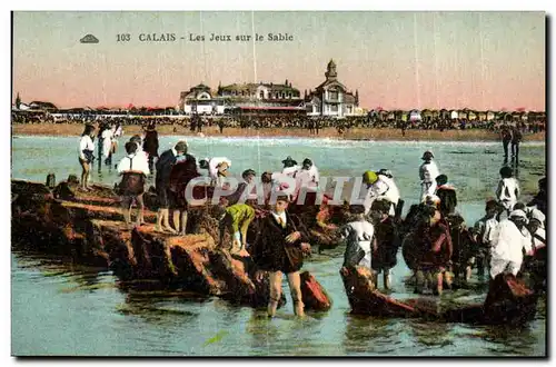 Cartes postales Calais Les Jeux sur le Sable Enfants