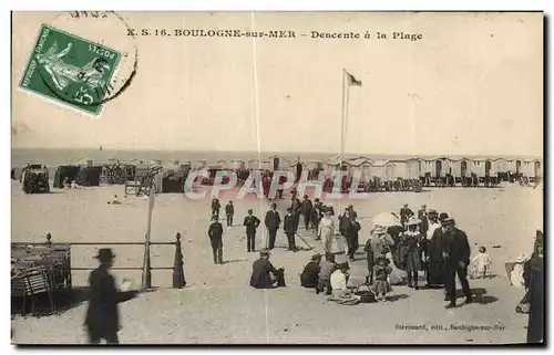 Cartes postales Boulogne sur Mer Descente a la Plage