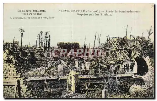 Cartes postales Neuve Chapelle Apres le bombardement