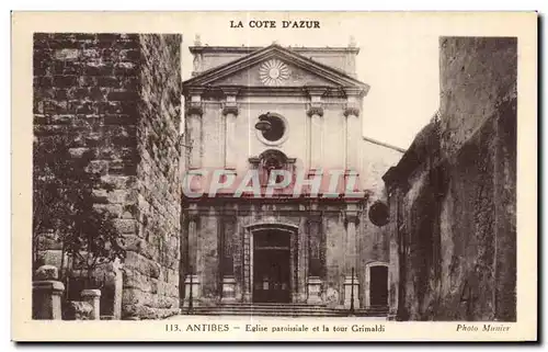 Cartes postales Antibes Eglise Paroissale et la tour Grimaldi