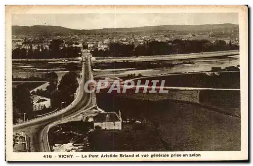 Cartes postales Vichy Le Pont Aristide Briand et vue generale prise en avion