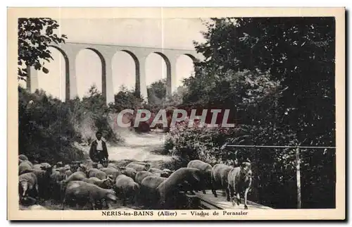 Ansichtskarte AK Neris Les Bains Allier Viaduc de Perassier Berger et ses moutons Sheep