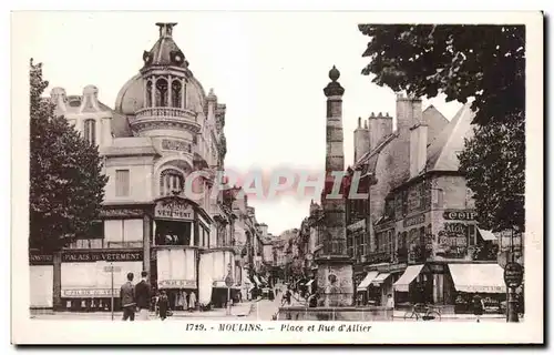 Cartes postales Moulins Place et Rue d Allier