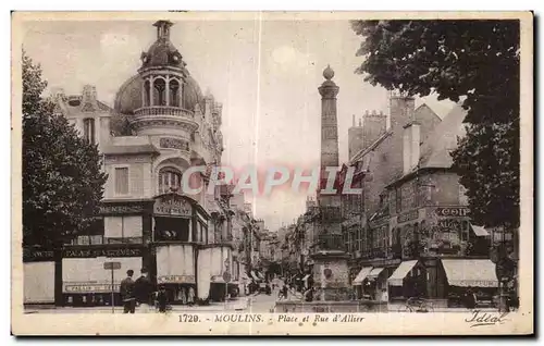 Cartes postales Moulins Place et Rue d Allier