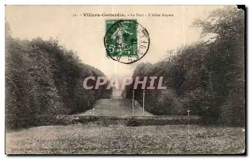 Ansichtskarte AK Villers Cotterets Le Parc l Allee Royale