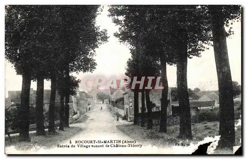 Cartes postales Rocourt St Martin Aisne Entree du Village venant de Chateau Thierry