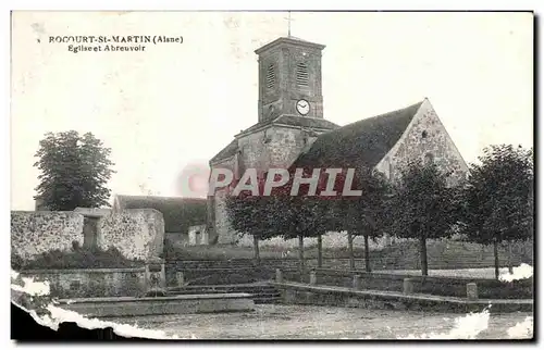 Cartes postales Rocourt St Martin Aisne Eglise Abreuvoir