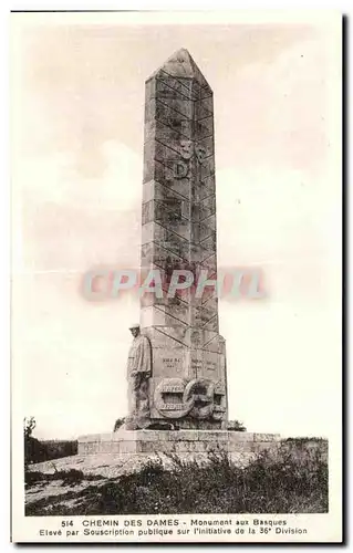 Ansichtskarte AK Chemin des Dames Monument aux Basques Militaria