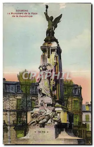 Cartes postales Soissons Le monument de la Place de la Repubilque