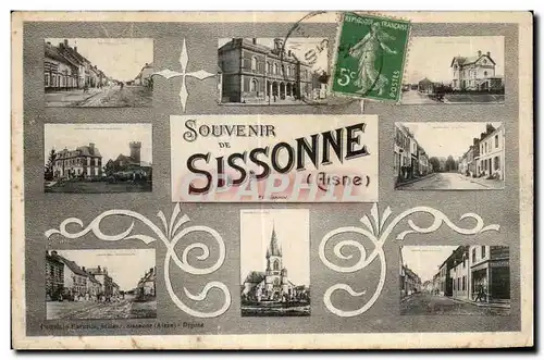 Cartes postales Souenir de Sissonne Aisne Militaria