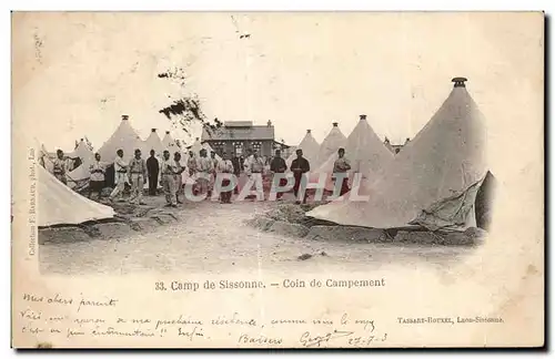 Ansichtskarte AK Militaria Camp de Sissonne Coin de Campement