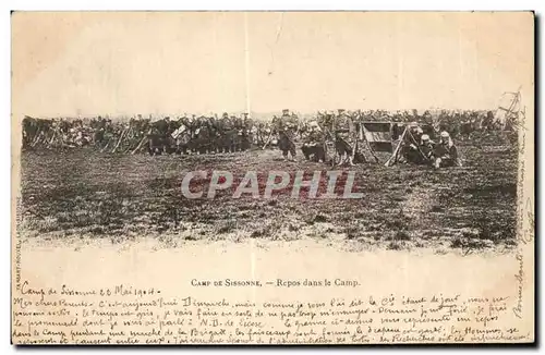 Cartes postales Militaria Camp de Sissonne Repos dans le Camp