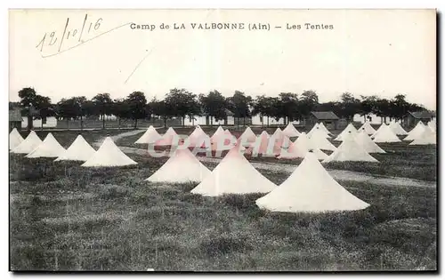 Cartes postales Camp de la Valbonne Ain Les Tentes Militaria