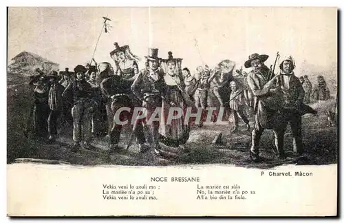 Cartes postales Noce Bressane Folklore Costume
