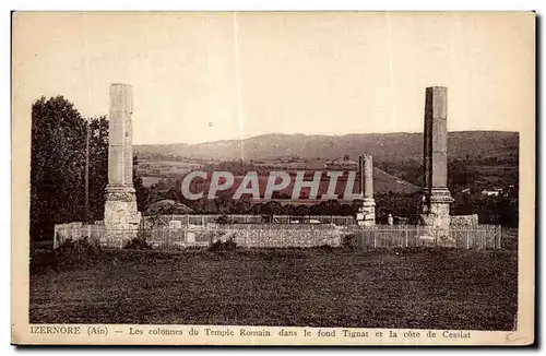 Cartes postales Izernore Ain Les colonnes du temple romain dans le fond Tignat et la cote de Cessait