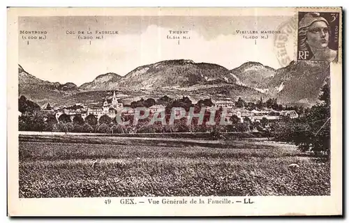 Cartes postales Gex Vue generale de la Faucille