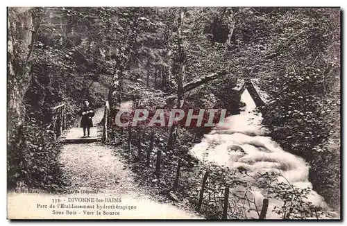 Cartes postales Divenne les Bains Parc de l Etablissement hydrotherapique Sous Bois Vers la Source