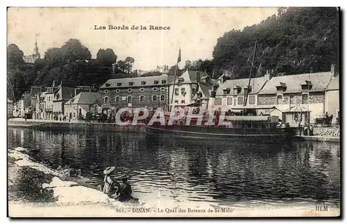 Cartes postales Les Bords de la Rance Dinan Le Quai des Bateaux de St Malo