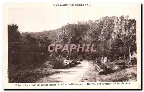 Ansichtskarte AK Paysages De Bretagne La route de Saint Gilles a Mur de Bretagne Entree des Gorges de Poulancre
