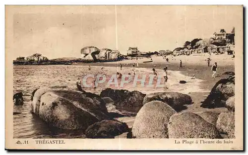 Cartes postales Tregastel La Plage a l heure du bain
