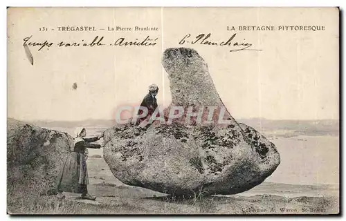 Cartes postales Tregastel Le Pierre Branlante Enfants