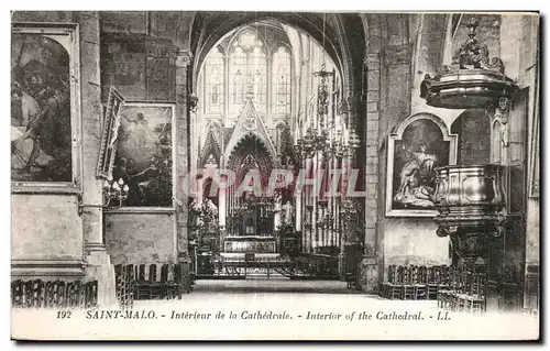 Cartes postales Saint Malo Interieur de la Cathedrale Interior of the Cathedral