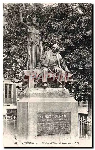 Cartes postales Tregastel Statue d Ernest Renan