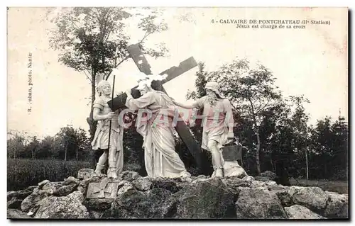 Ansichtskarte AK Calvaire De Pontchateau Jeaus est charge de sa croix