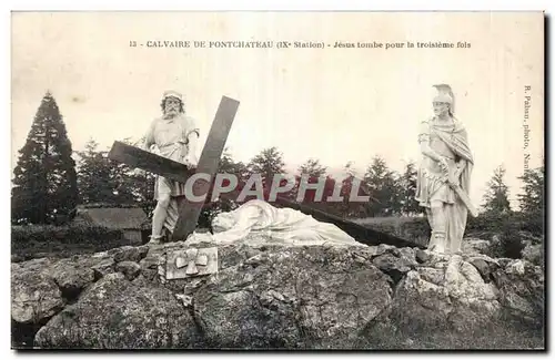 Ansichtskarte AK Calvaire De Pontchateau Jesus tombe pour la troisieme fois