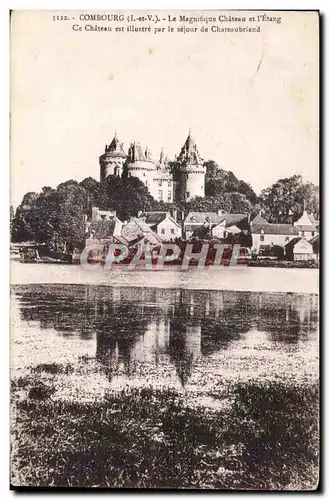 Cartes postales Combourg Le Magnifique Chateau et l etang Ce Chateau est illustre par le sejour de Chateaubriand