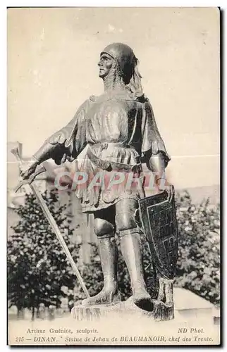 Ansichtskarte AK Dinan Statue de Jehan de Beaumanoir chel des Trente