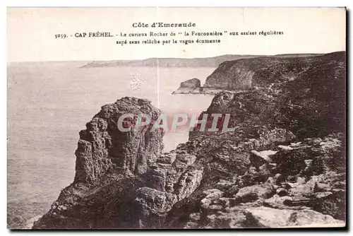 Cartes postales Cote d Emeraude Cap Frehel Le Curieux Rocher de la Fauconniere aux assiset regulieres Sape sans