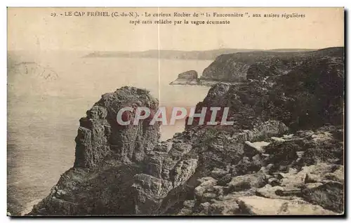 Cartes postales Le Cap Frehel Lecurieux rocher de la Fauconniere aux assises regulieres sape sans relache par la