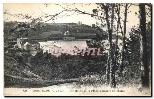 Cartes postales Trestraou La Hotels et la Plage a Travers les Sapins