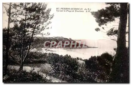 Cartes postales Perros Guirec Vue sur la Plage de Trestraou