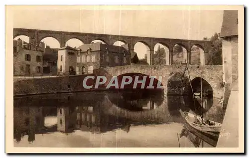 Ansichtskarte AK Dinan Le Vieux Pont sur la Rancc et le Viadue de Lanvallay