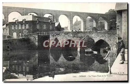 Ansichtskarte AK Dinan Le vieux Pont et le Viaduc Enfants